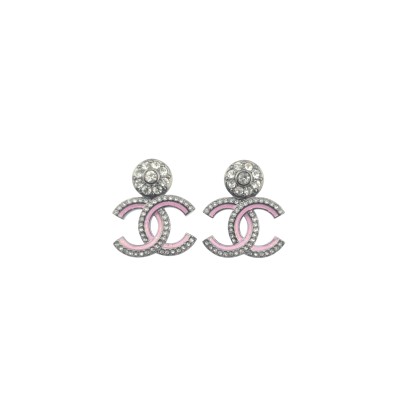CHANEL CC RUTHENIUM PINK EARRINGS ABG407 